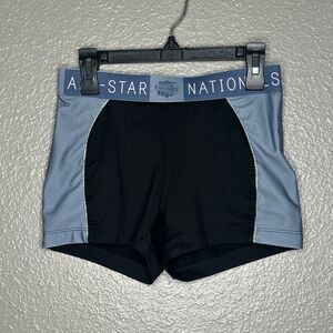 Varsity black and blue Cheer shorts NCA